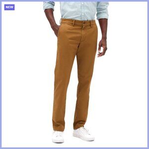 Slim Fit Khaki Chino Pants with Comfort Stretch Fabric